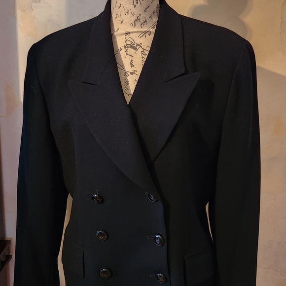 Dior Jackets & Blazers - Vintage Authentic Christian Dior Women's Black Wool Blazer Size 14